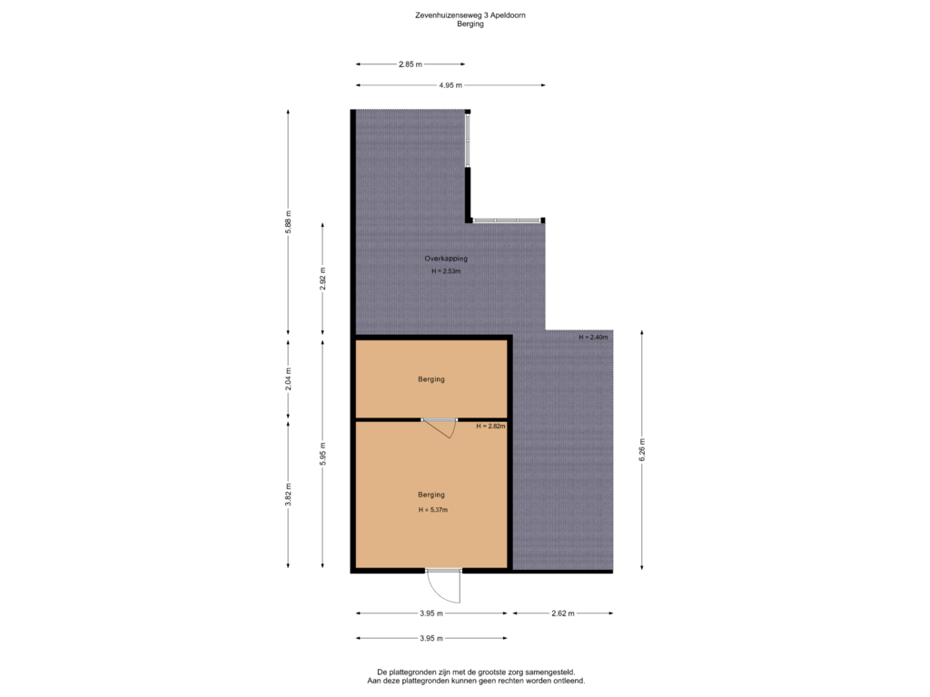 View floorplan of Berging of Zevenhuizenseweg 3