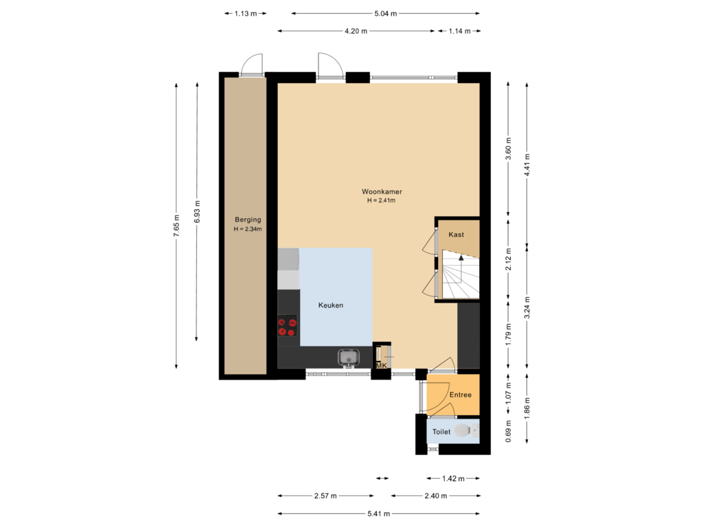 View floorplan of Begane grond of Nieuwe Diepstraat 20