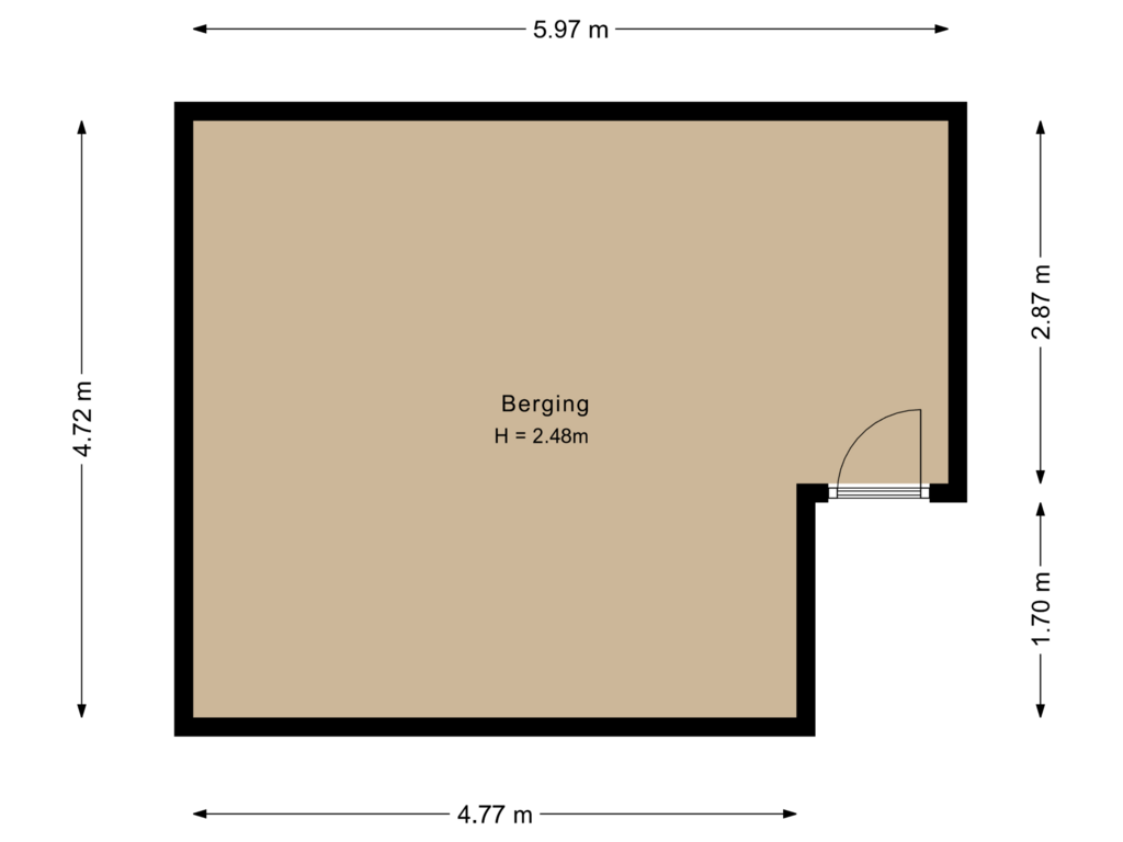 View floorplan of Berging of Nieuwe Diepstraat 20