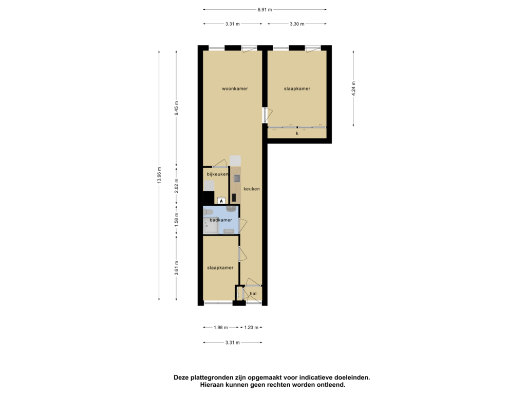 View floorplan of Appartement of Schootsestraat 73-11