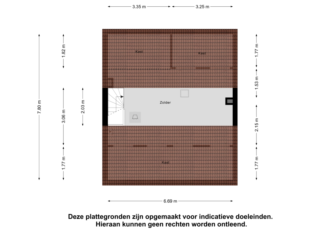 Bekijk plattegrond van Zolder van De Bouwing 2