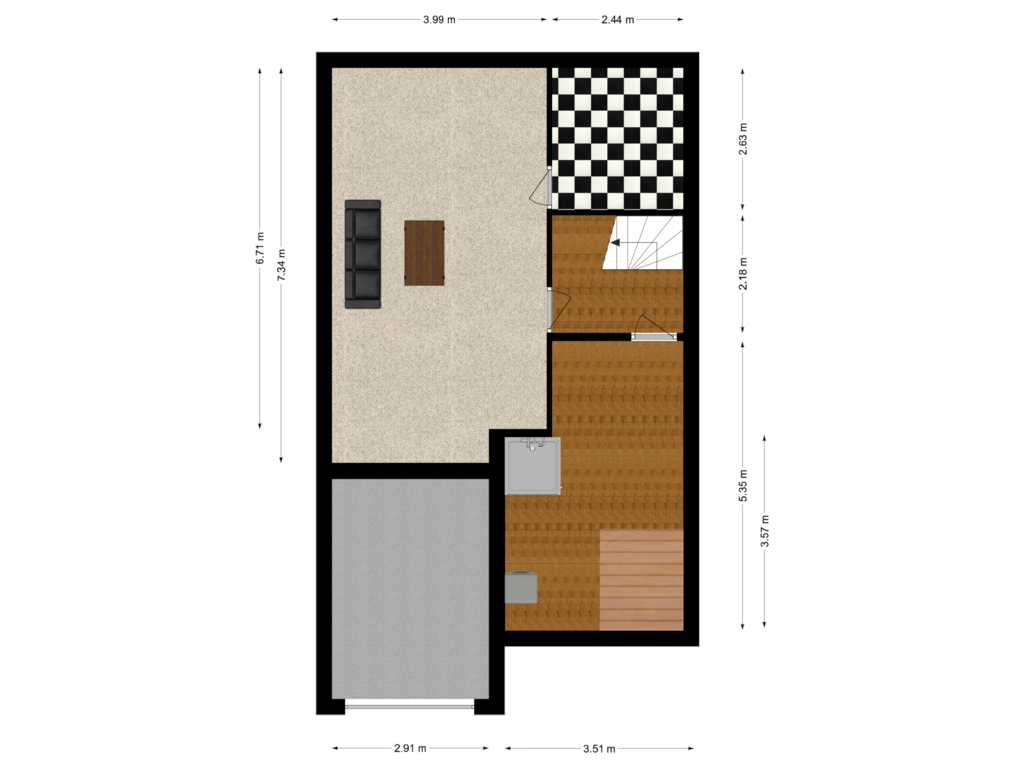 Bekijk plattegrond van Souterrain van Burgemeester le Coultrestraat 1