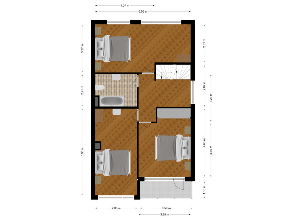 Bekijk plattegrond van Eerste verdieping van Burgemeester le Coultrestraat 1