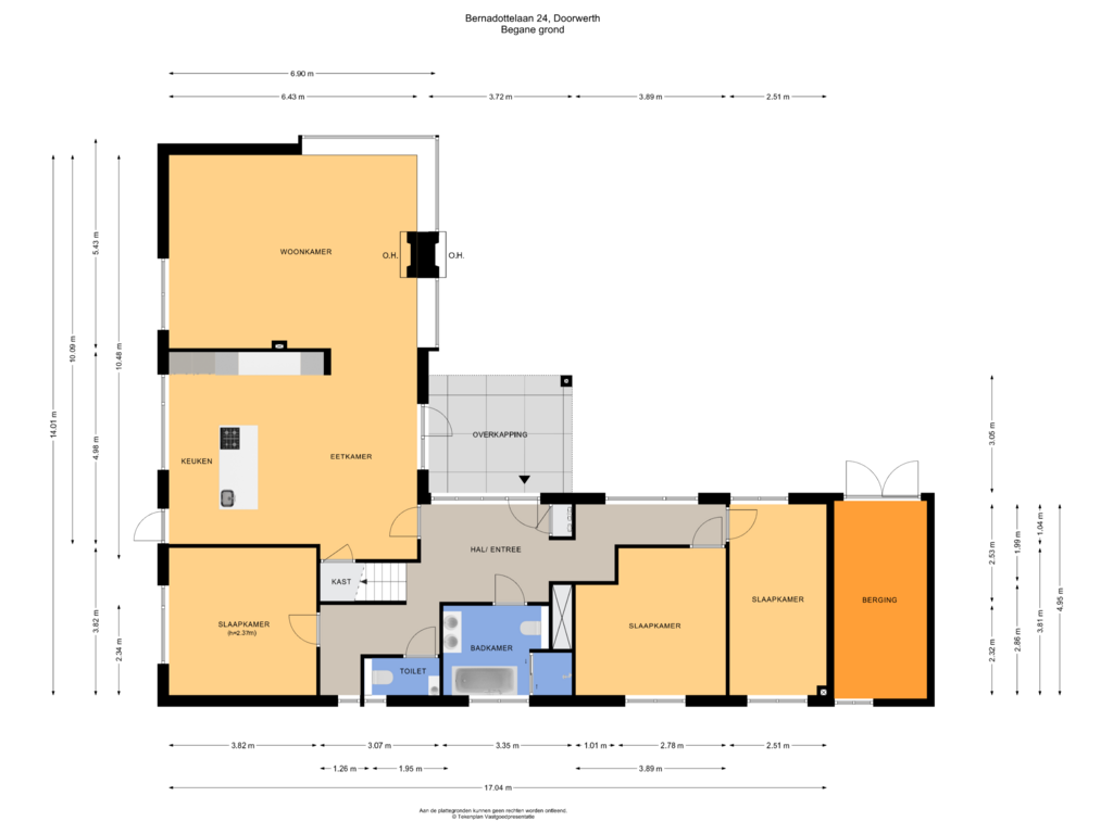 View floorplan of Begane grond of Bernadottelaan 24