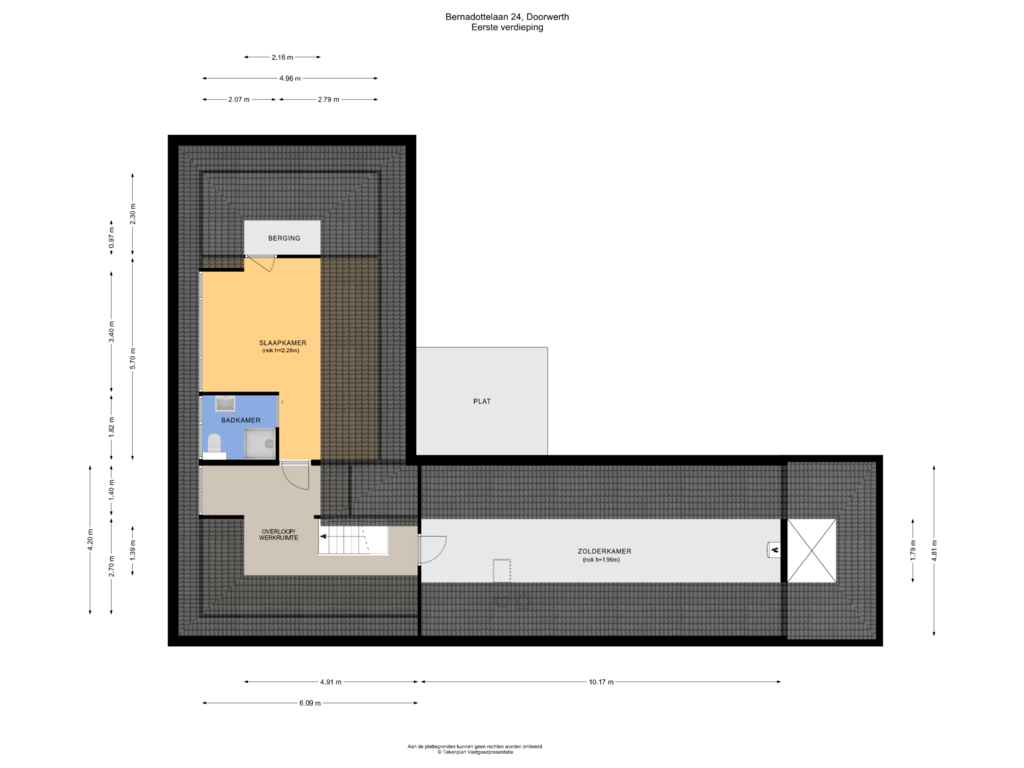 View floorplan of Eerste verdieping of Bernadottelaan 24