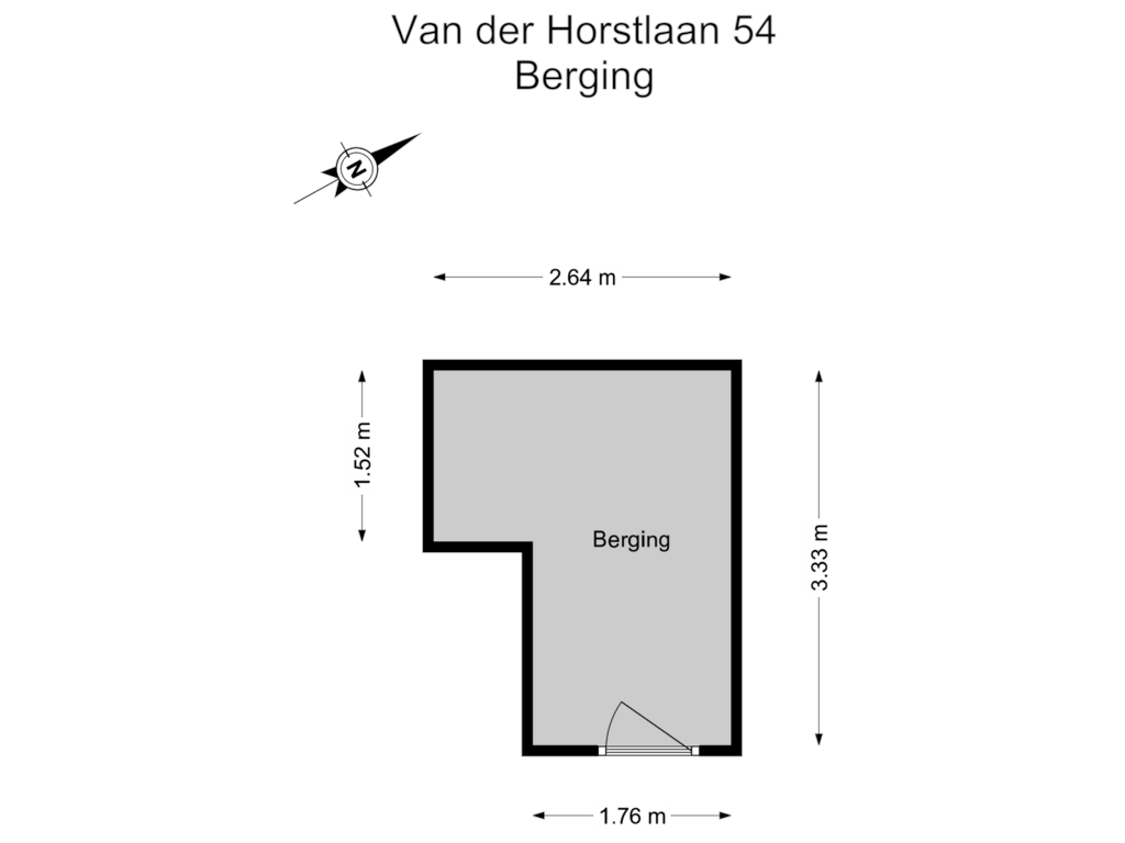 Bekijk plattegrond van Berging van Van der Horstlaan 54