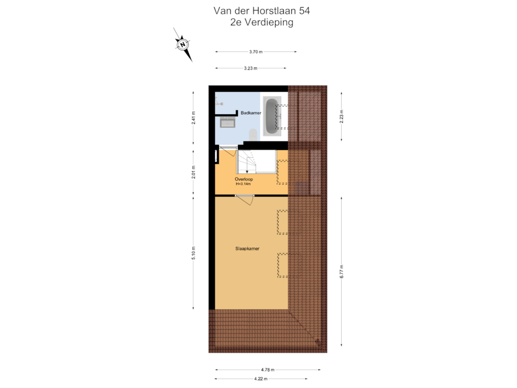 Bekijk plattegrond van 2e Verdieping van Van der Horstlaan 54