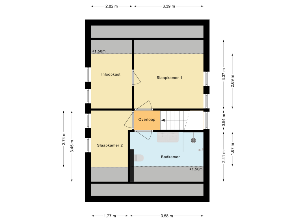 Bekijk plattegrond van Eerste verdieping van De Vennen 161