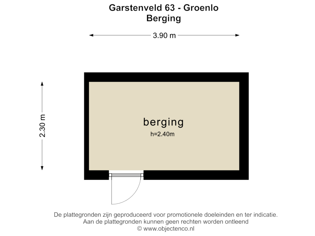 Bekijk plattegrond van Berging van Garstenveld 63