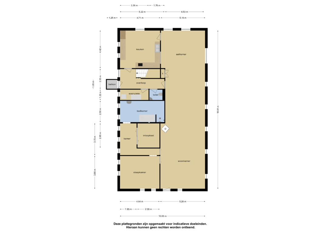 View floorplan of 1e verdieping of Bouwdijk 21