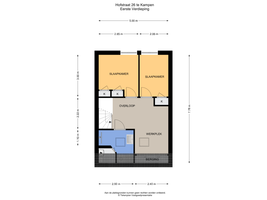 Bekijk plattegrond van Eerste Verdieping van Hofstraat 26