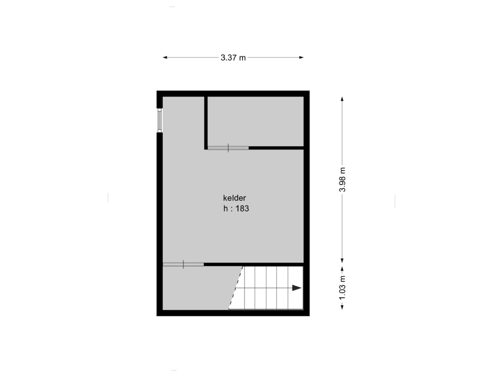 Bekijk plattegrond van kelder van Zandstraat 31