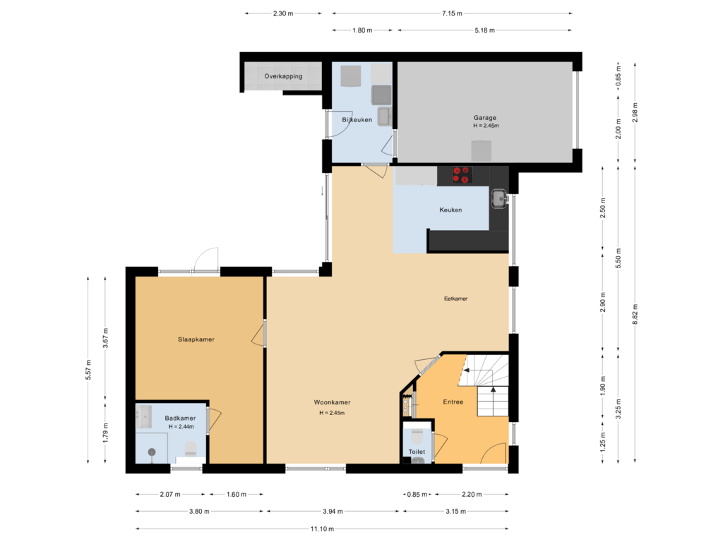 Bekijk plattegrond van Begane grond van Herautstraat 46