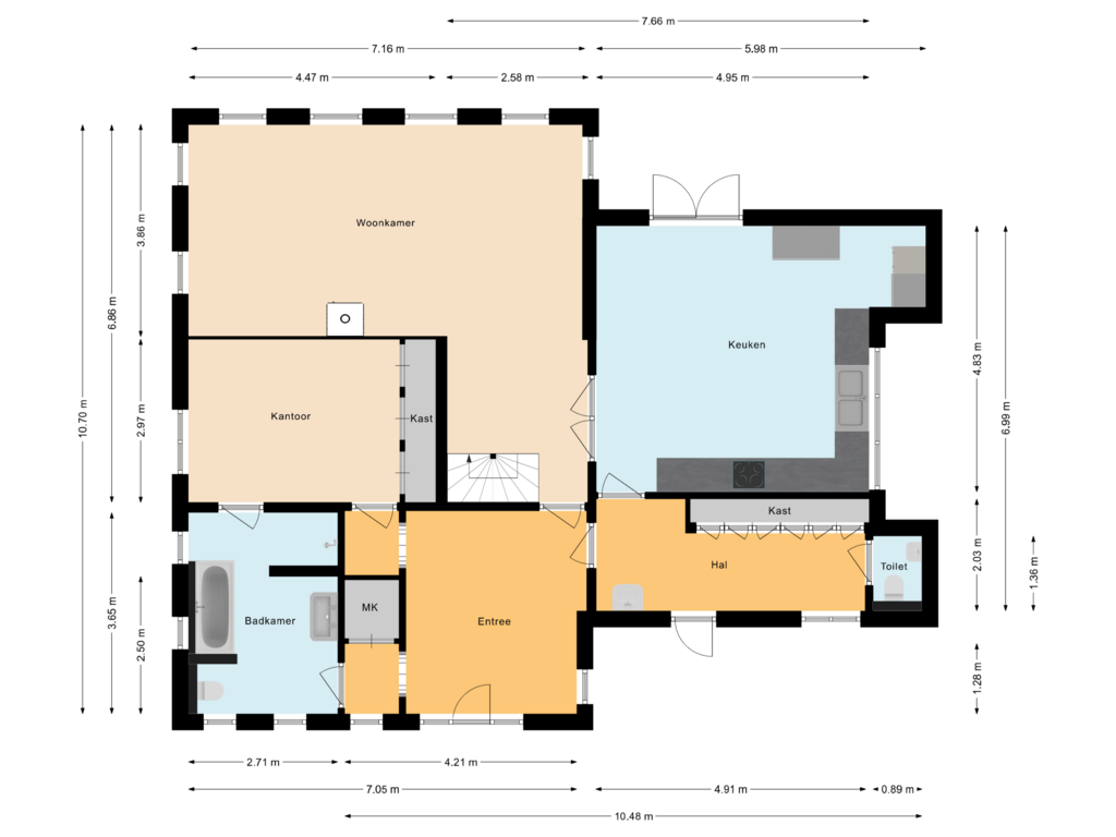 View floorplan of Begane grond of Rheezerveenseweg 36