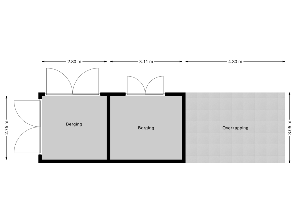 View floorplan of Berging 1 of Rheezerveenseweg 36