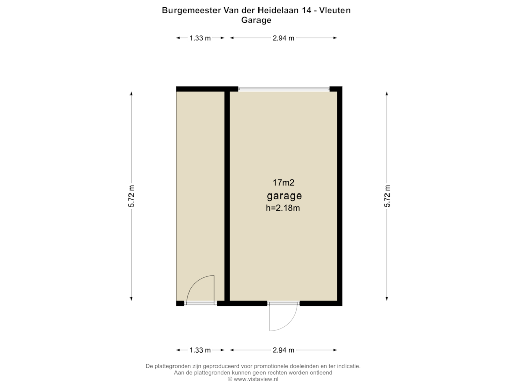 Bekijk plattegrond van GARAGE van Burgemeester Van der Heidelaan 14