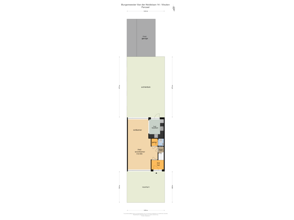 Bekijk plattegrond van PERCEEL van Burgemeester Van der Heidelaan 14