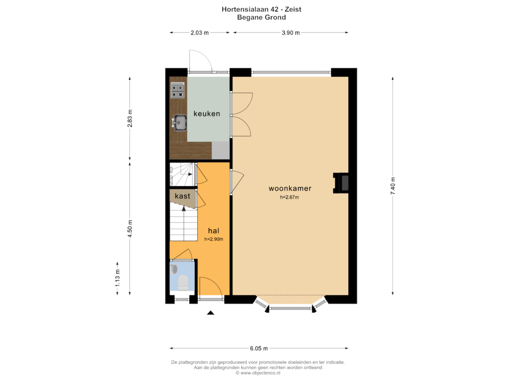 Bekijk plattegrond van Begane Grond van Hortensialaan 42