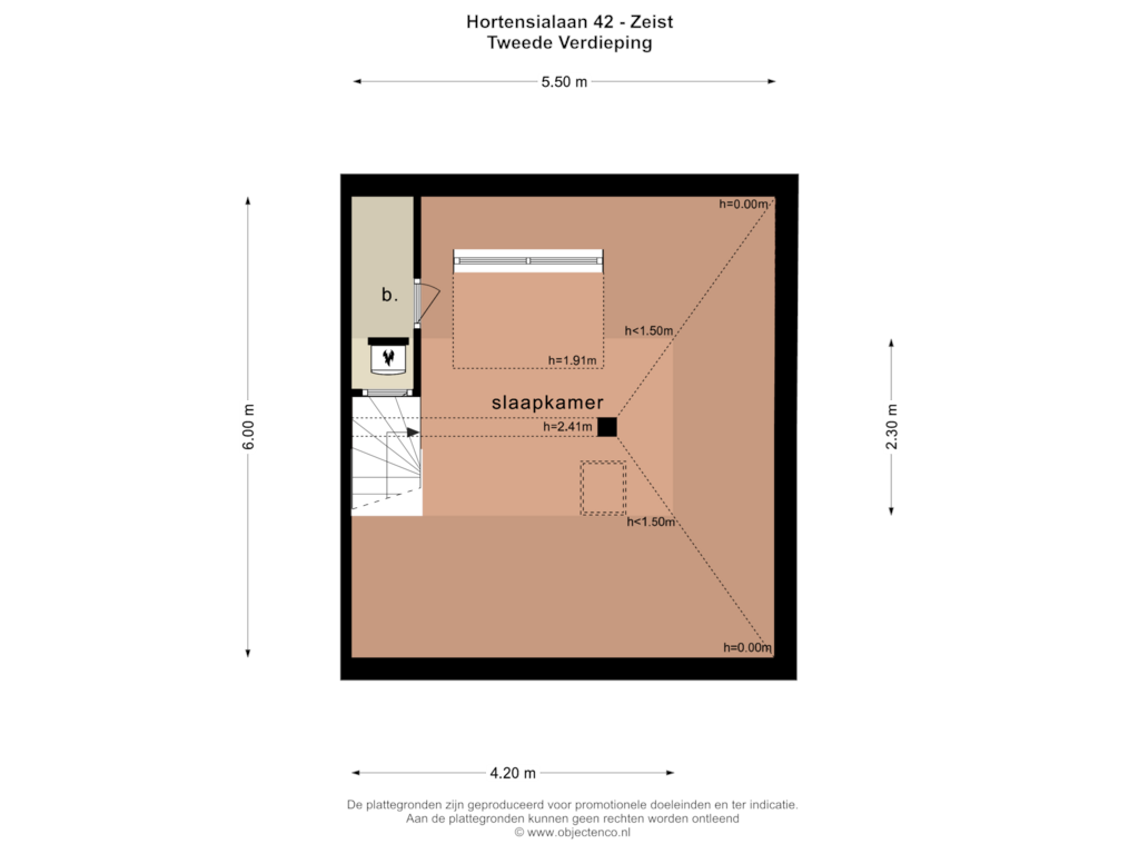 Bekijk plattegrond van Tweede Verdieping van Hortensialaan 42