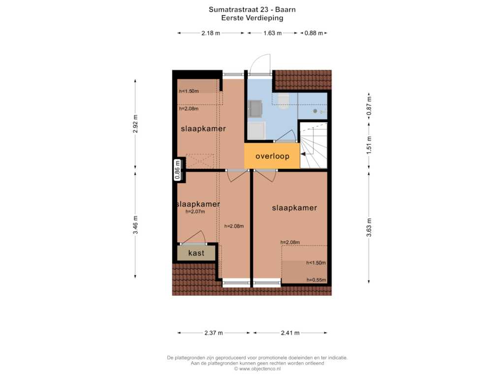 Bekijk plattegrond van EERSTE VERDIEPING van Sumatrastraat 23