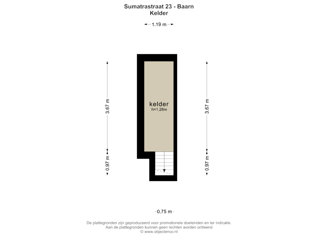 Bekijk plattegrond van KELDER van Sumatrastraat 23