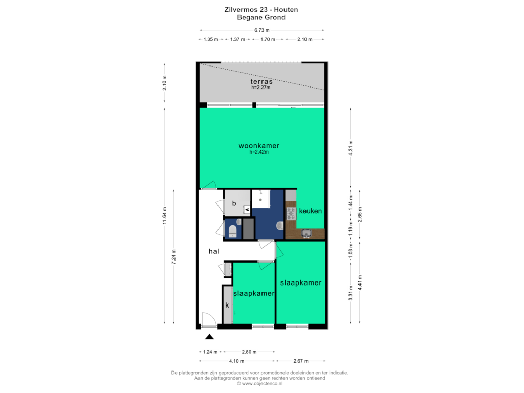 Bekijk plattegrond van BEGANE GROND van Zilvermos 23