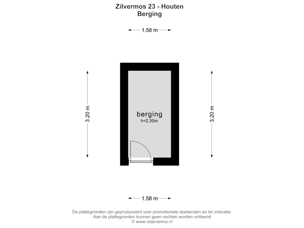 Bekijk plattegrond van BERGING van Zilvermos 23