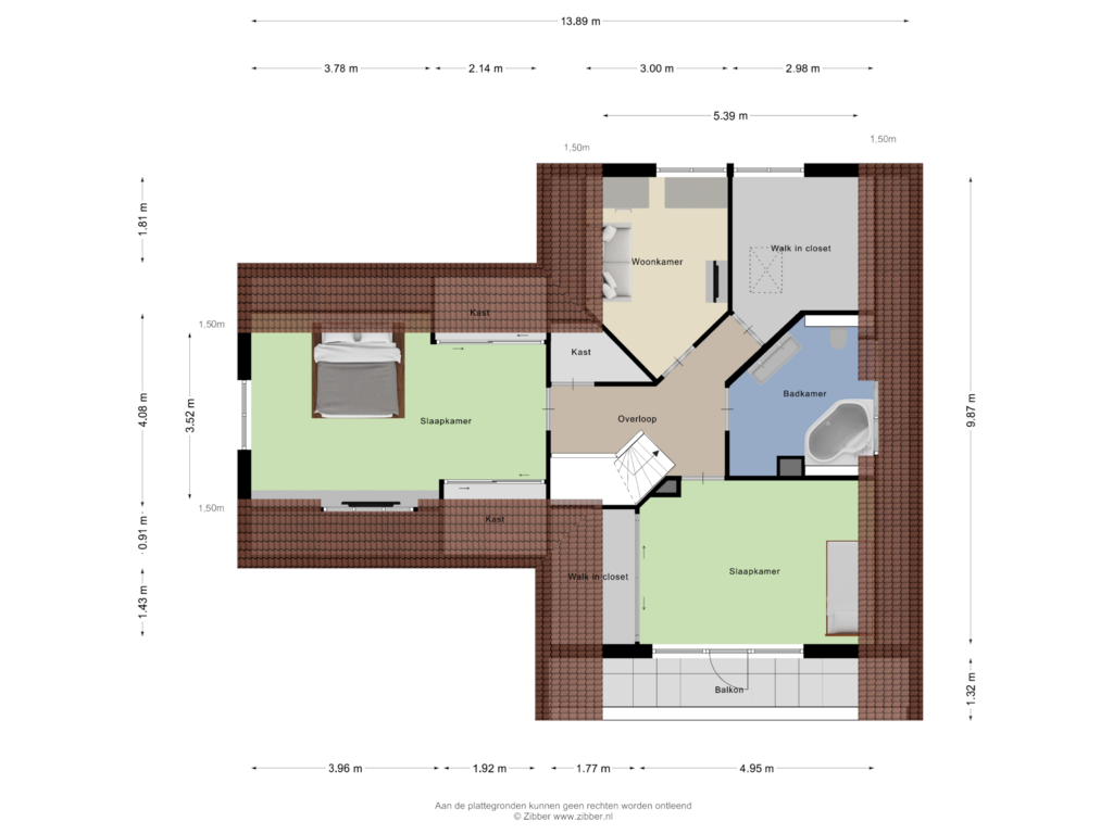 Bekijk plattegrond van Eerste Verdieping van Burgemeester Heldenslaan 13