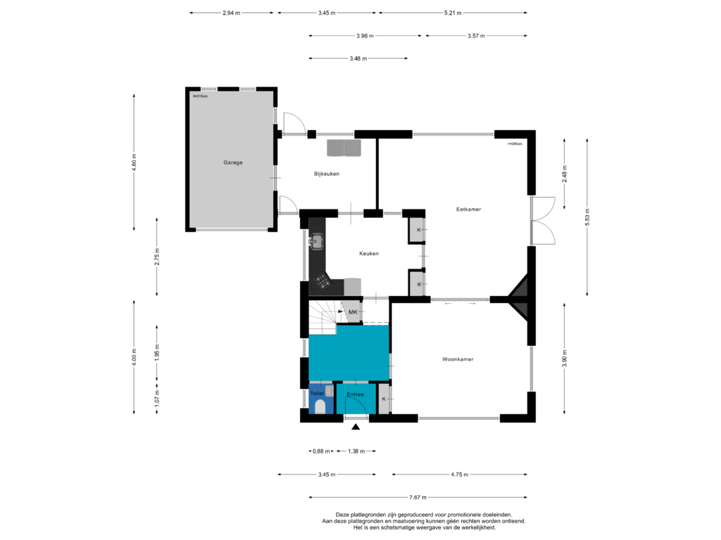 View floorplan of Begane Grond of Papesteeg 22