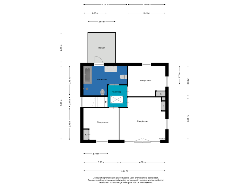 View floorplan of 1e Verdieping of Papesteeg 22