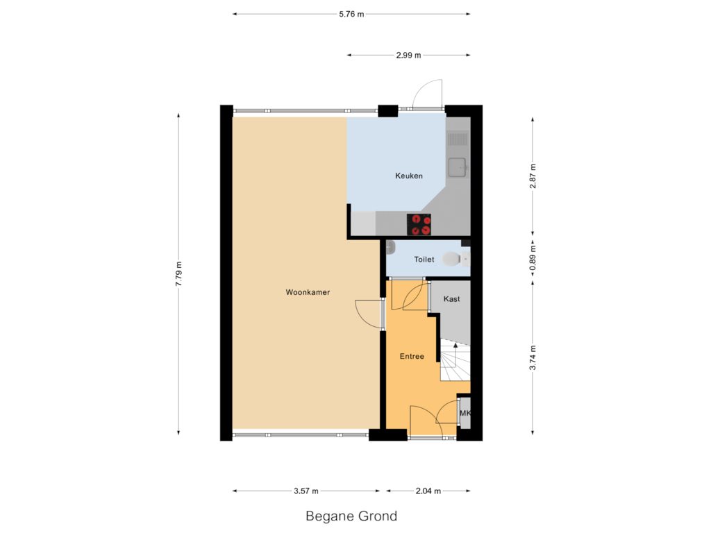 Bekijk plattegrond van Begane Grond van Meeuwenlaan 11