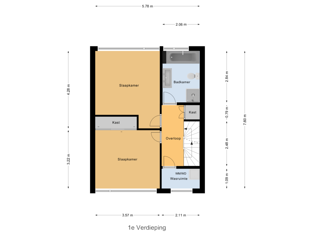 Bekijk plattegrond van 1e Verdieping van Meeuwenlaan 11