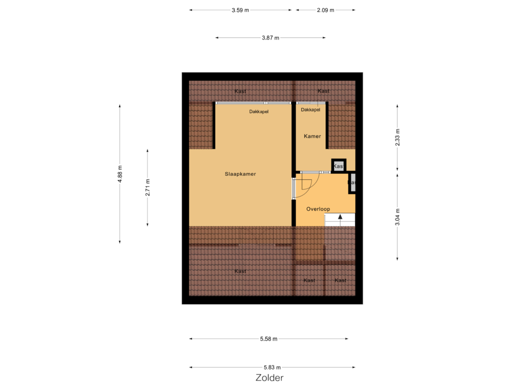 Bekijk plattegrond van Zolder van Meeuwenlaan 11