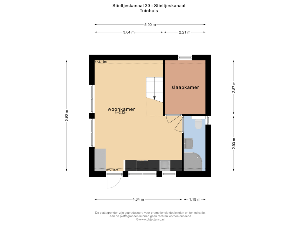 View floorplan of TUINHUIS of Stieltjeskanaal 30