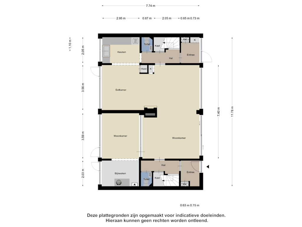 Bekijk plattegrond van Begane Grond van Julianalaan 101