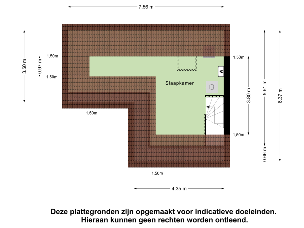 Bekijk plattegrond van Tweede Verdieping van De Korte Voorn 8