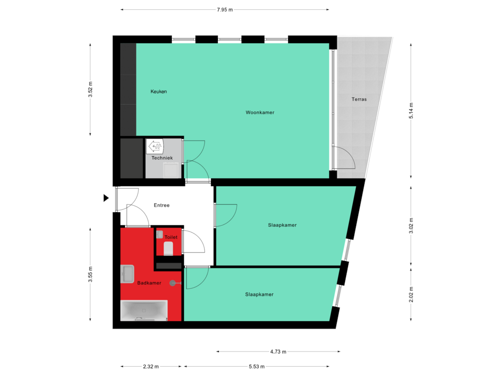 Bekijk plattegrond van Verdieping van Carmelietenstraat 59