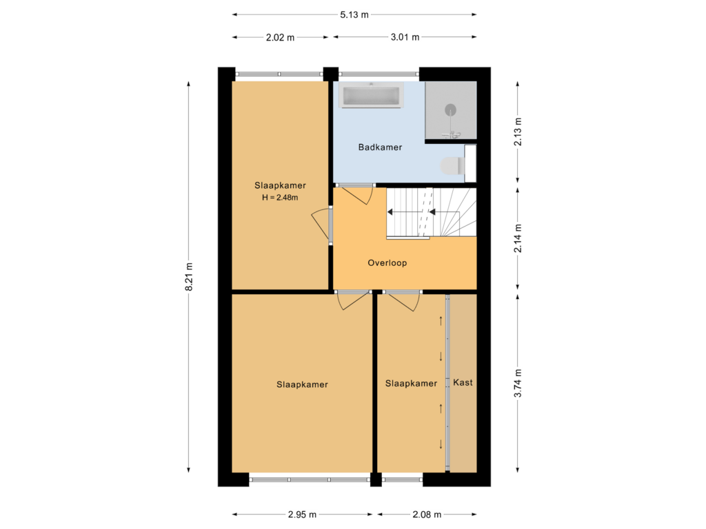 Bekijk plattegrond van Eerste verdieping van Panheelstraat 7