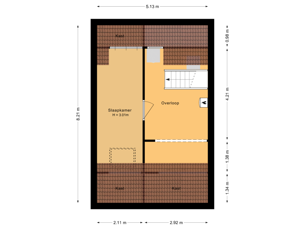 Bekijk plattegrond van Tweede verdieping van Panheelstraat 7