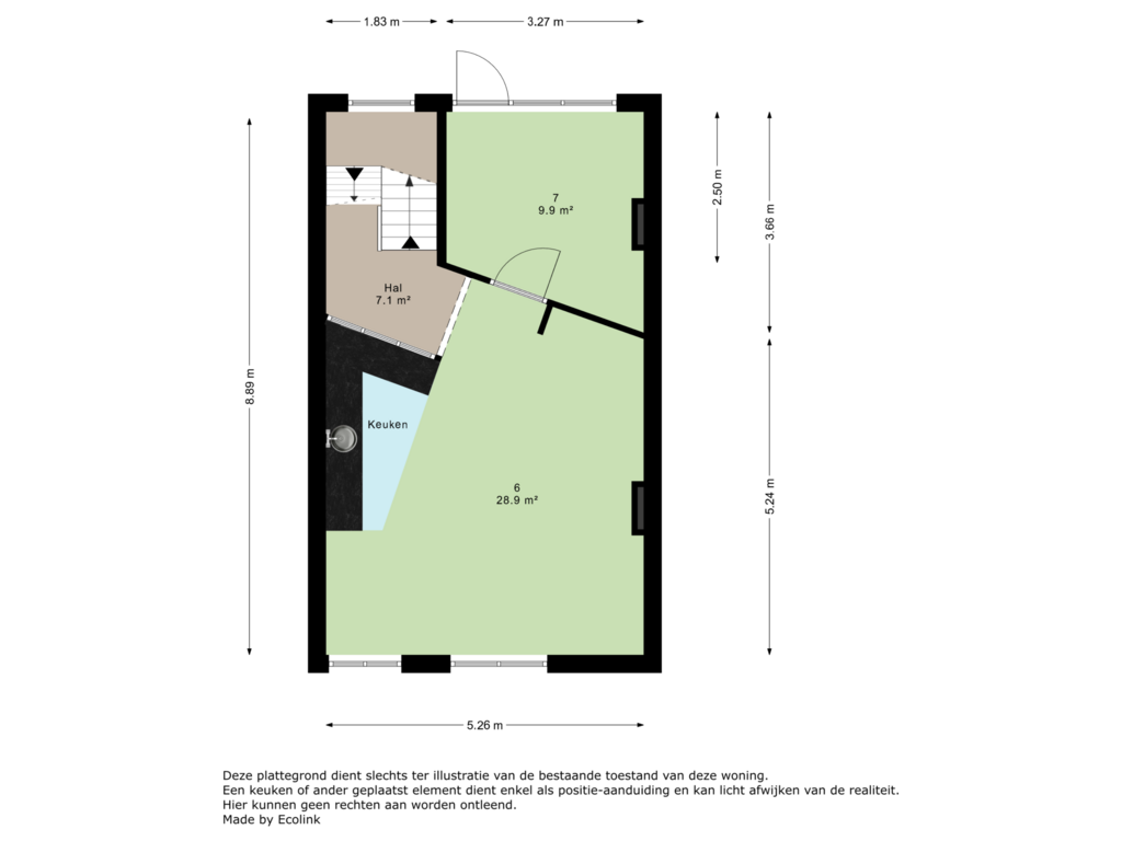 Bekijk plattegrond van 1e verdieping van Kluis 52