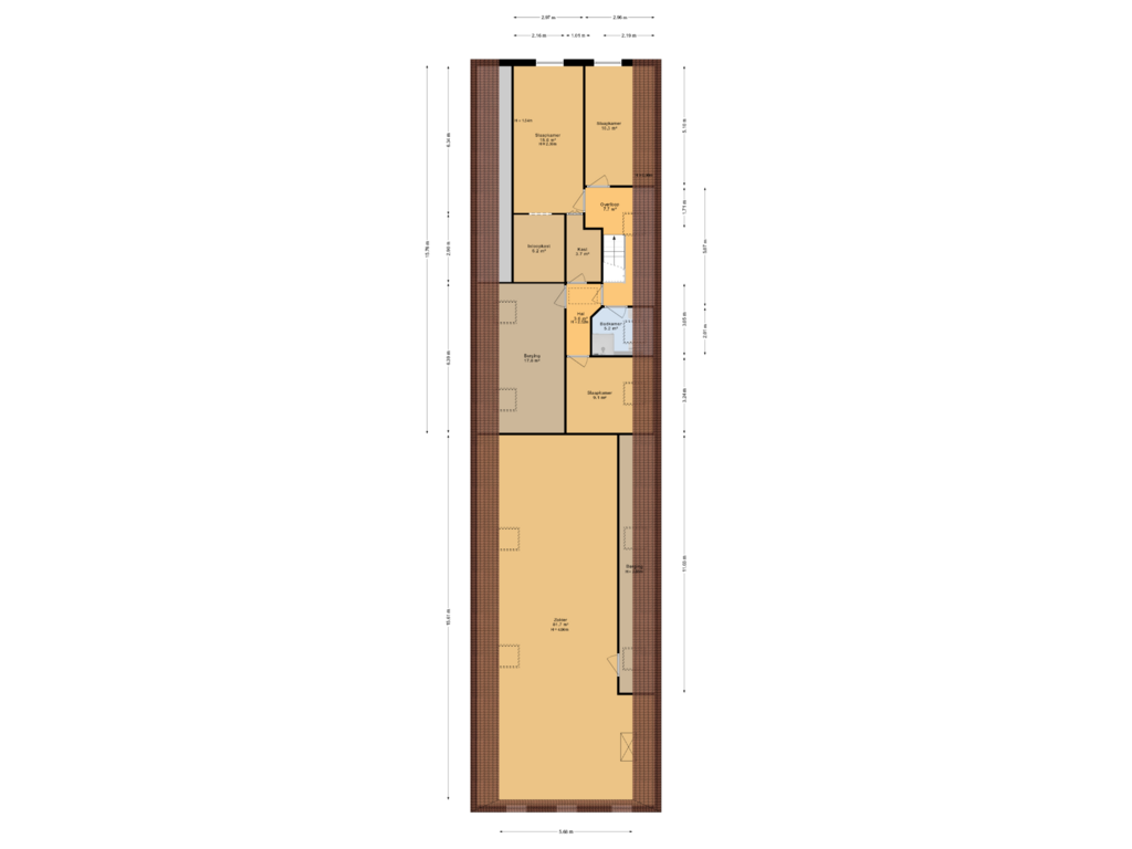 View floorplan of Eerste verdieping of Dorpsstraat 59