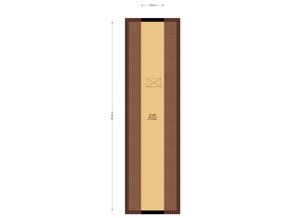 View floorplan of Tweede verdieping of Dorpsstraat 59