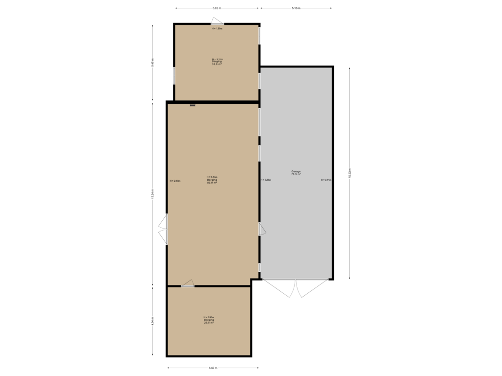 View floorplan of Berging of Dorpsstraat 59