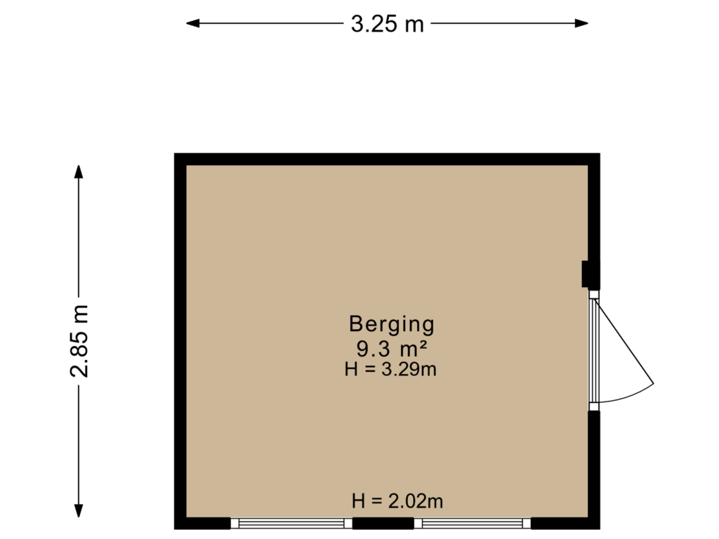 View floorplan of Berging 2 of Dorpsstraat 59