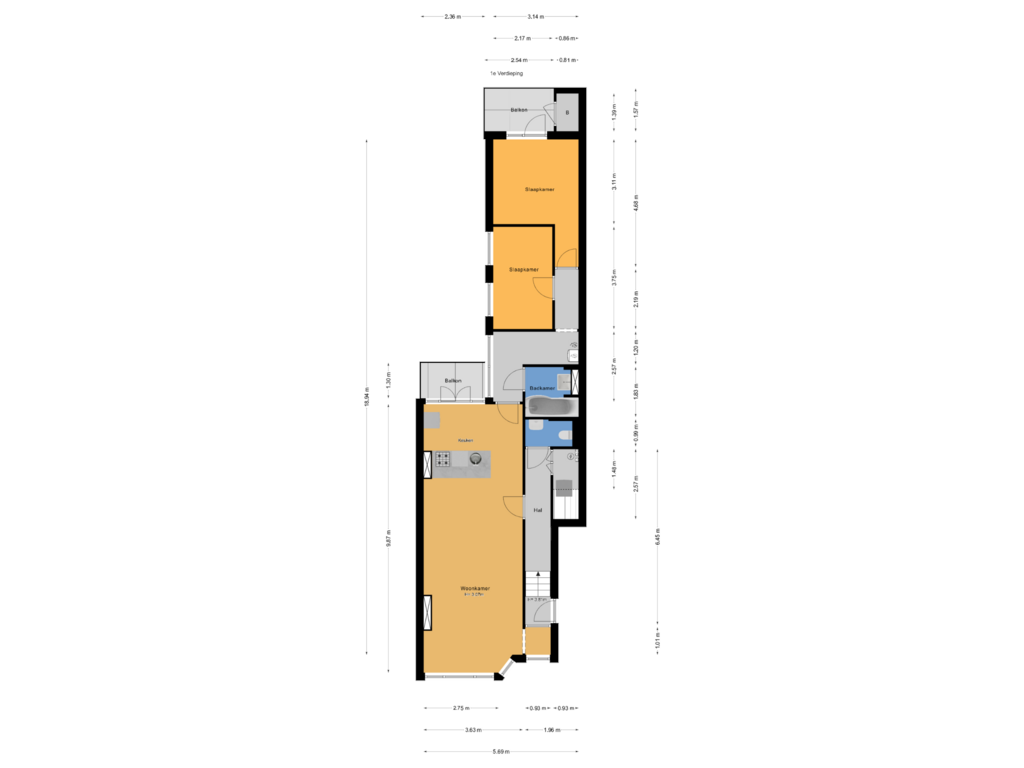 Bekijk plattegrond van 1e Verdieping van Fahrenheitstraat 408