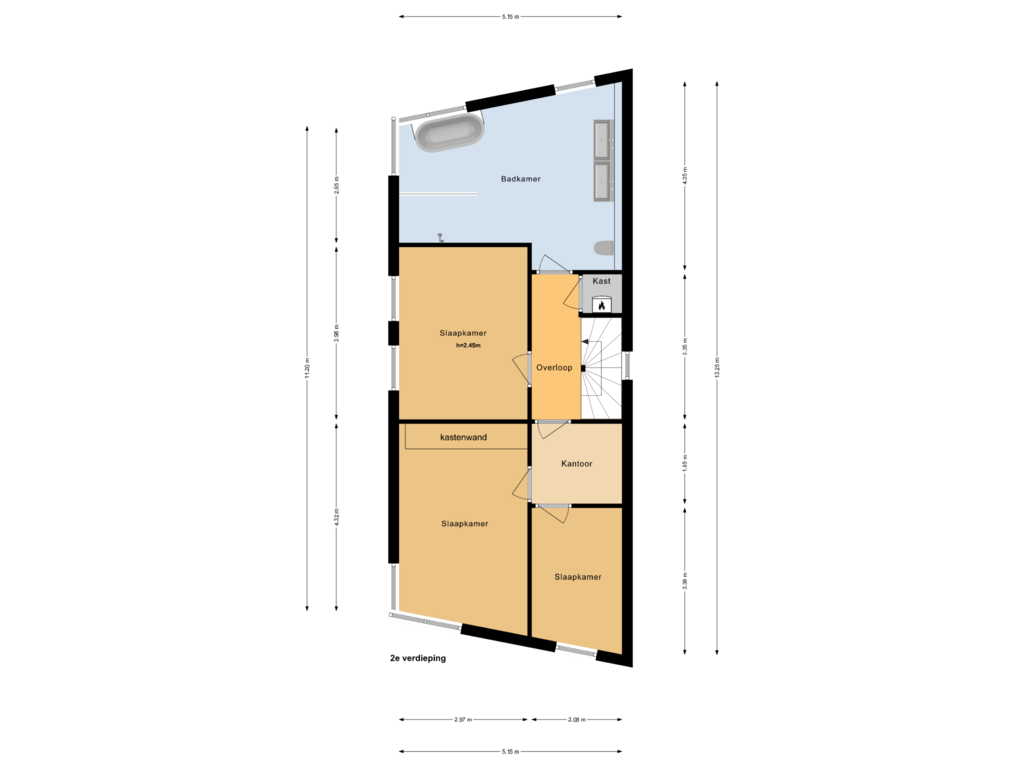 View floorplan of 2e verdieping of Dammersboog 46