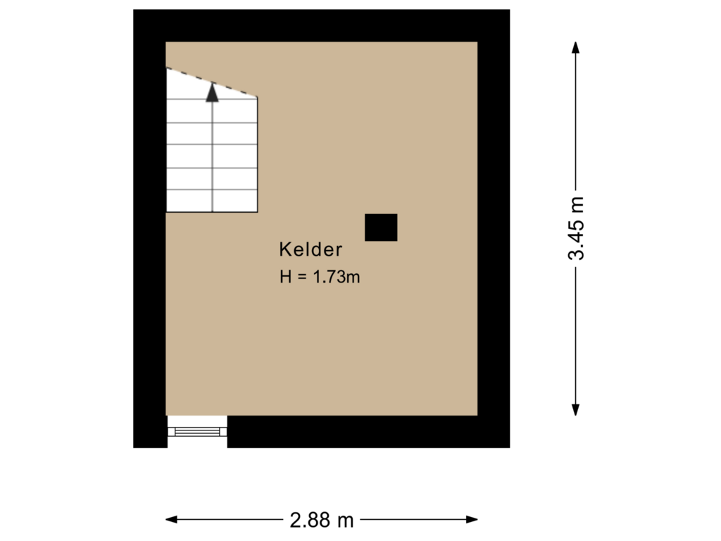 View floorplan of Kelder of Dahliastraat 23