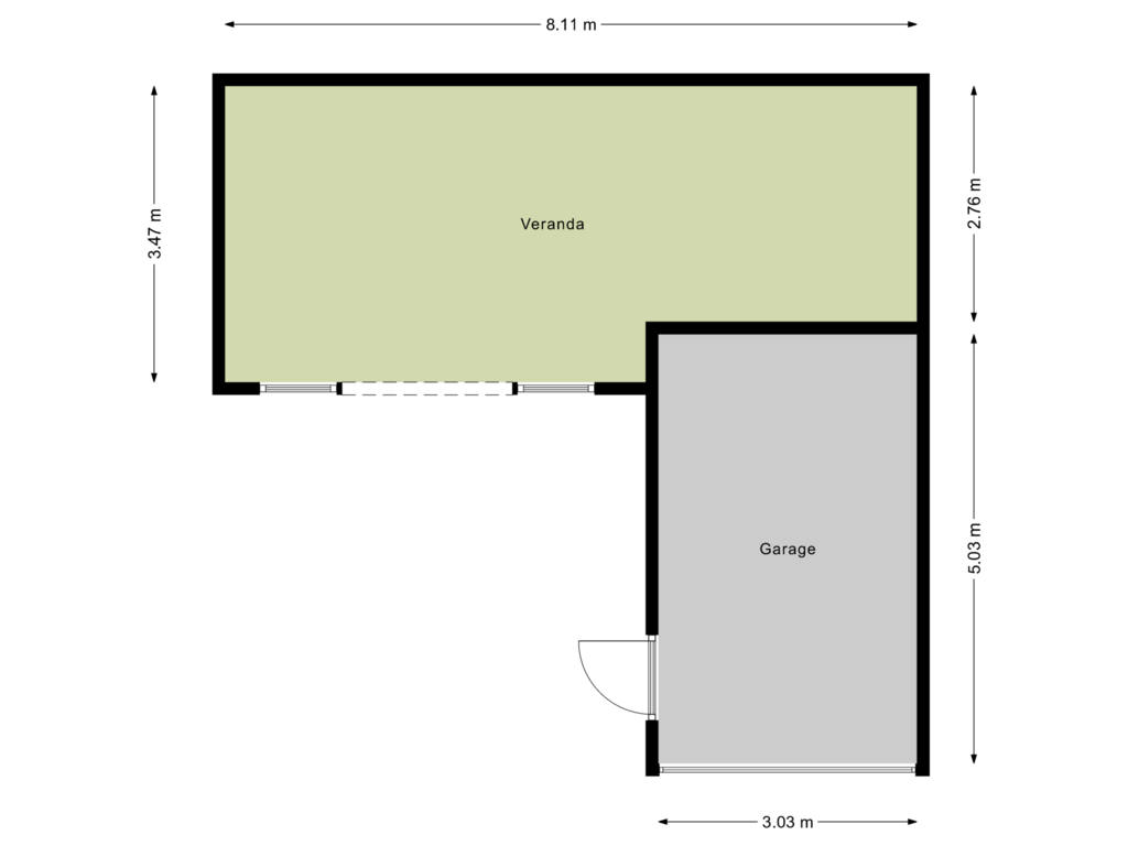 View floorplan of Garage  of Dahliastraat 23