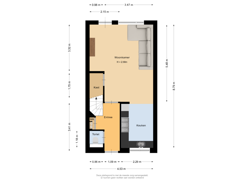 Bekijk plattegrond van Begane grond van Empelenhof 22