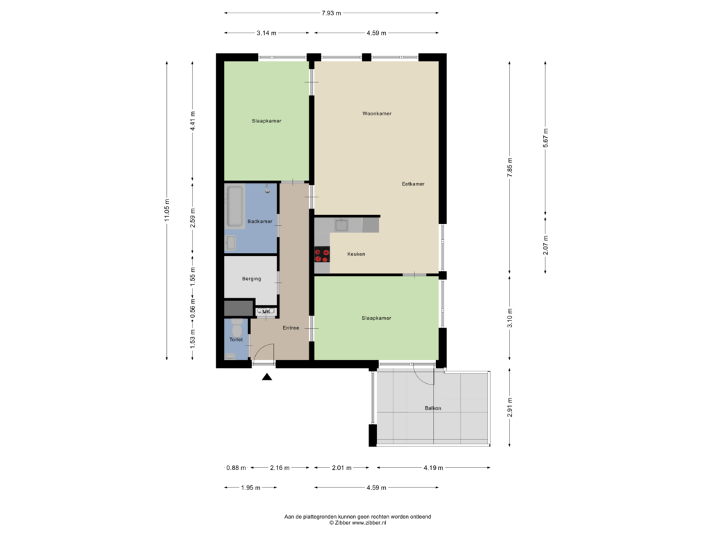 Bekijk plattegrond van Appartement van Marskant 31-39